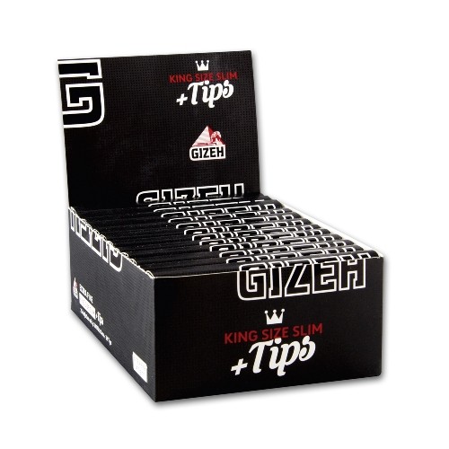 Zigarettenpapier Gizeh Black King Size Slim mit Filtertips 1 Heftchen à 34 Stück