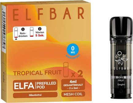 E-Liquidpod ELFBAR Elfa Tropical Fruit 2ml Pod 0mg Nikotin 2er