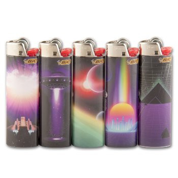 Einwegfeuerzeug Stein BIC Maxi Space Trip Steller mit 50 Stück