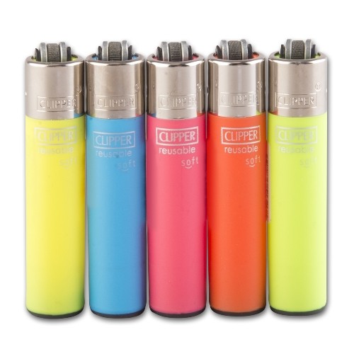 Einwegfeuerzeug Stein CLIPPER Micro Soft Touch Fluo/Steller 48 Stueck