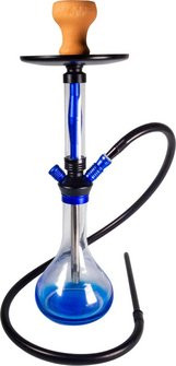 Shisha "Leyla" transparent, Boden blau 1er/53cm