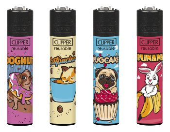 Einwegfeuerzeug Stein CLIPPER Foody Animals / Steller mit 48 Stück